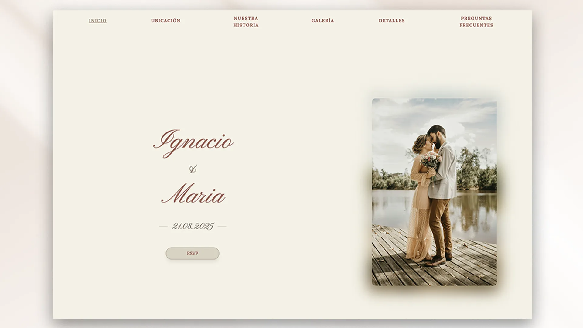 Serene — main wedding template design